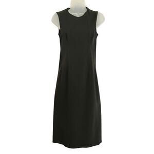 Prada Vintage Black Embroidered Knee-Length Sheath Dress Made in Italy Size XS